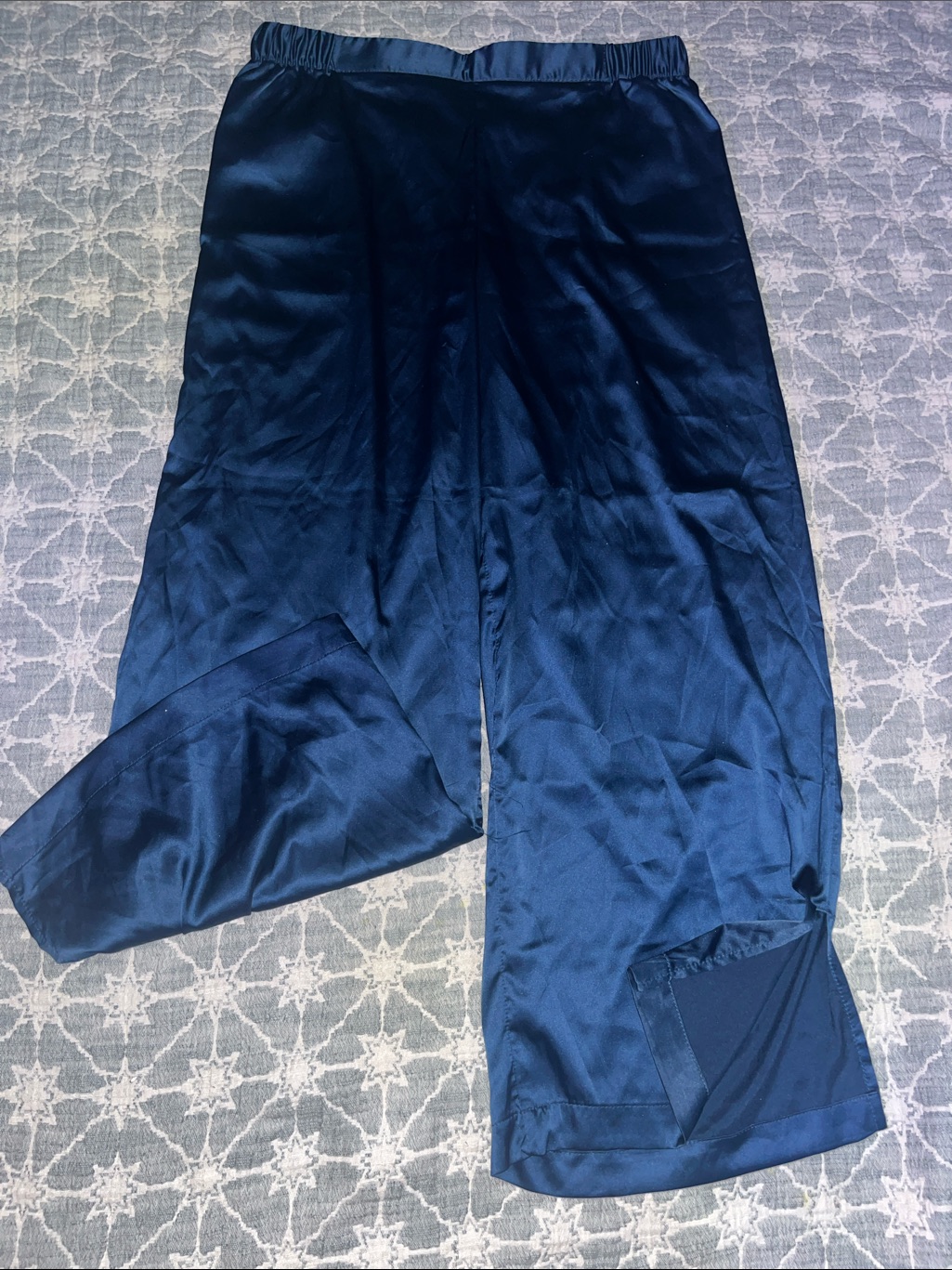 Stars Above Navy Satin Lounge Pants For Women
